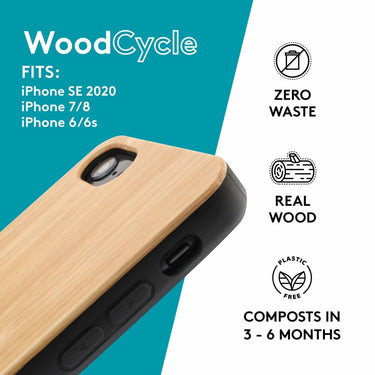 Bamboo iPhone SE 2020 Wood Phone Case with Eco-Friendly Shell - Also fits iPhone 6, iPhone 7, iPhone 8 - Loam & Lore